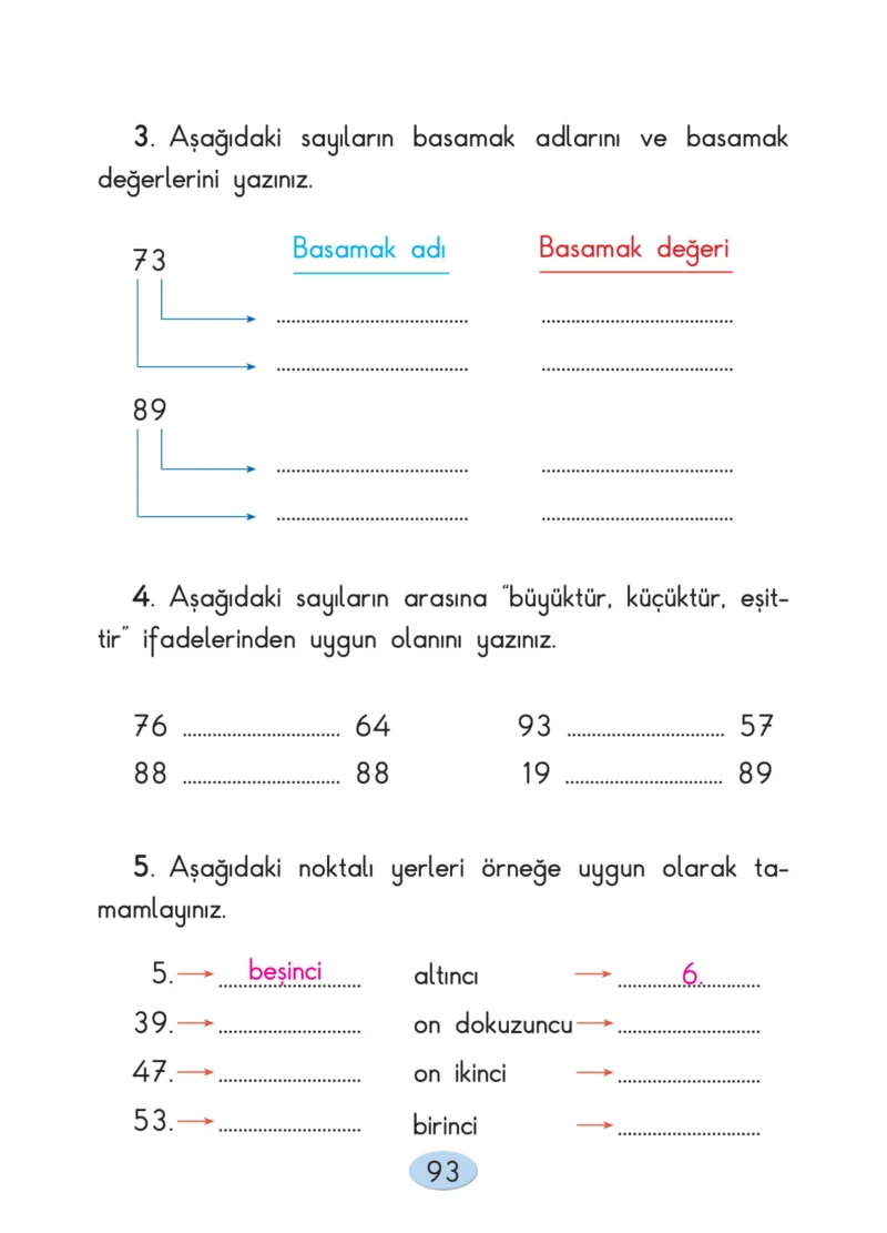 2. Sınıf Matematik Ders Kitabı Cevapları Anka Yayınları Sayfa 93