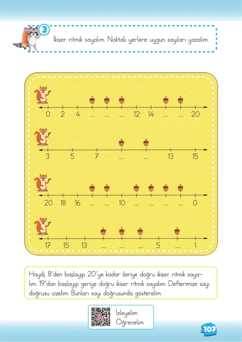 2. Sınıf Matematik Ders Kitabı Cevapları Meb Yayınları 1.Kitap Sayfa 107