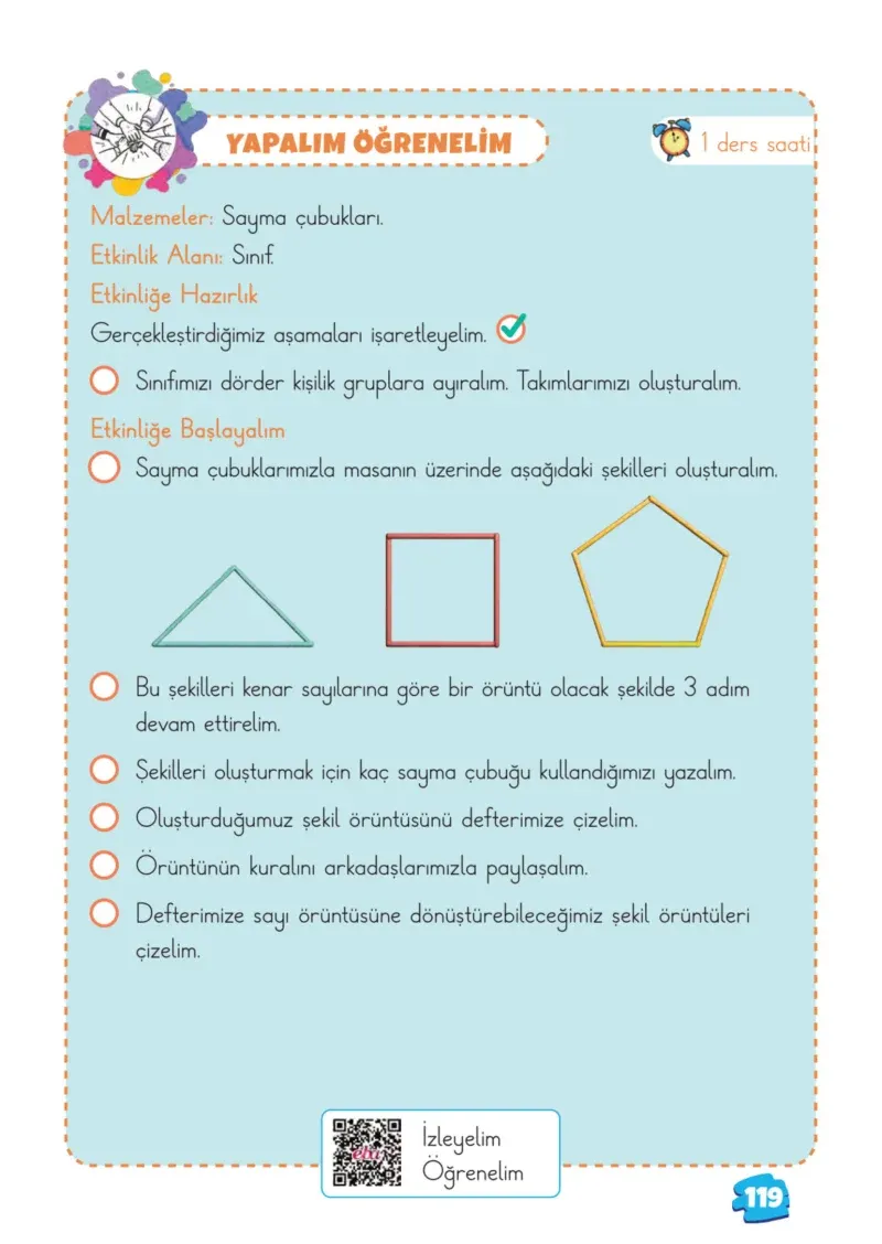 2. Sınıf Matematik Ders Kitabı Cevapları Meb Yayınları 1.Kitap Sayfa 119