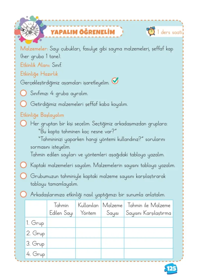 2. Sınıf Matematik Ders Kitabı Cevapları Meb Yayınları 1.Kitap Sayfa 125