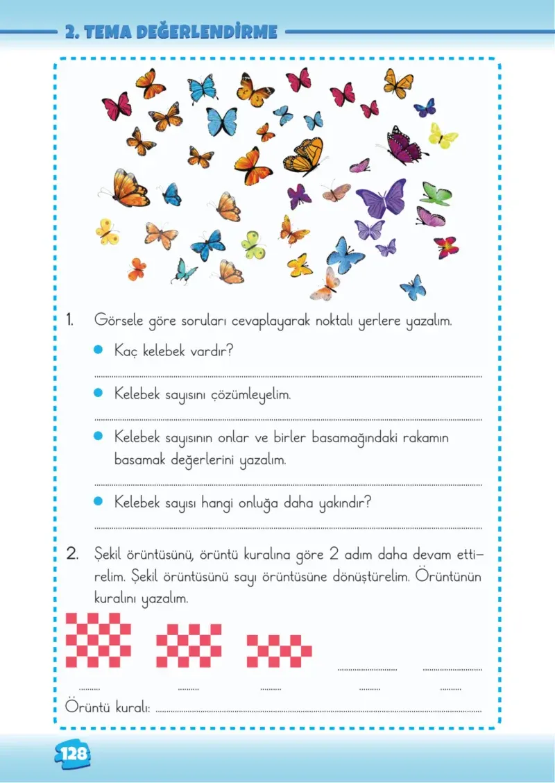 2. Sınıf Matematik Ders Kitabı Cevapları Meb Yayınları 1.Kitap Sayfa 128
