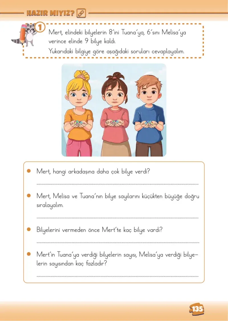 2. Sınıf Matematik Ders Kitabı Cevapları Meb Yayınları 1.Kitap Sayfa 135