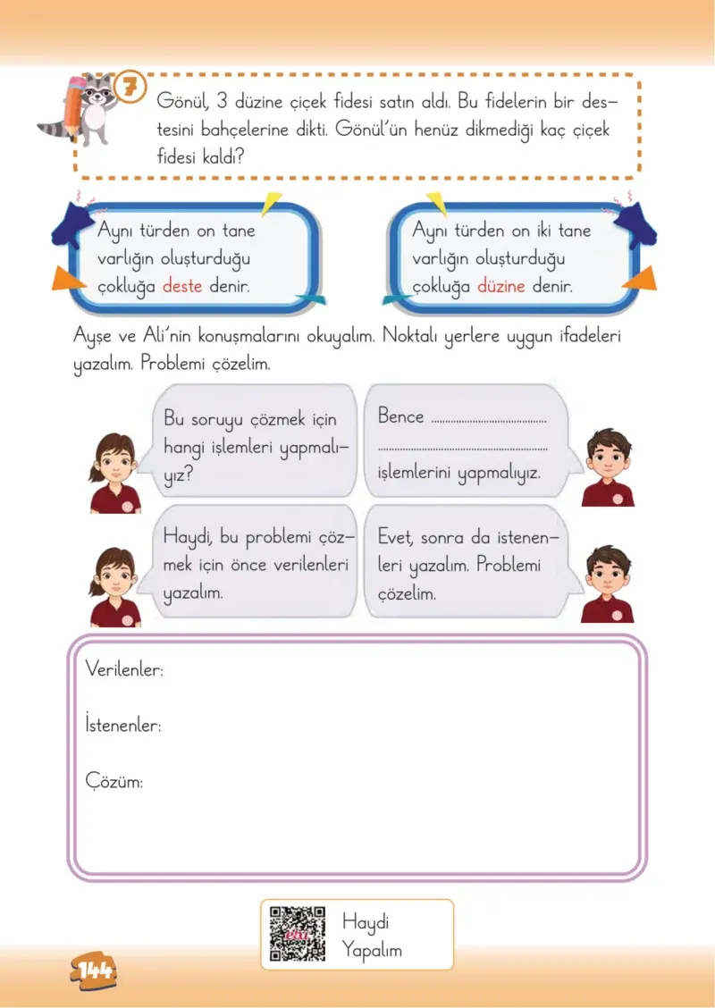 2. Sınıf Matematik Ders Kitabı Cevapları Meb Yayınları 1.Kitap Sayfa 144