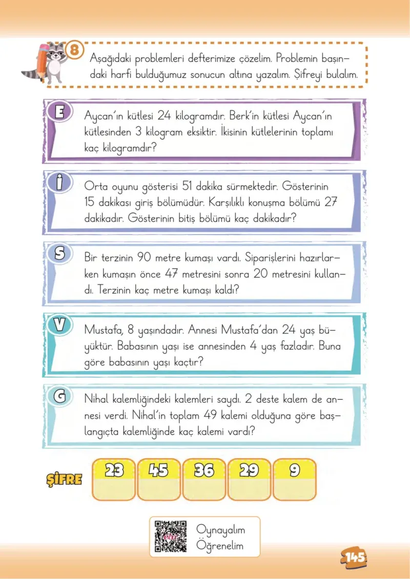 2. Sınıf Matematik Ders Kitabı Cevapları Meb Yayınları 1.Kitap Sayfa 145