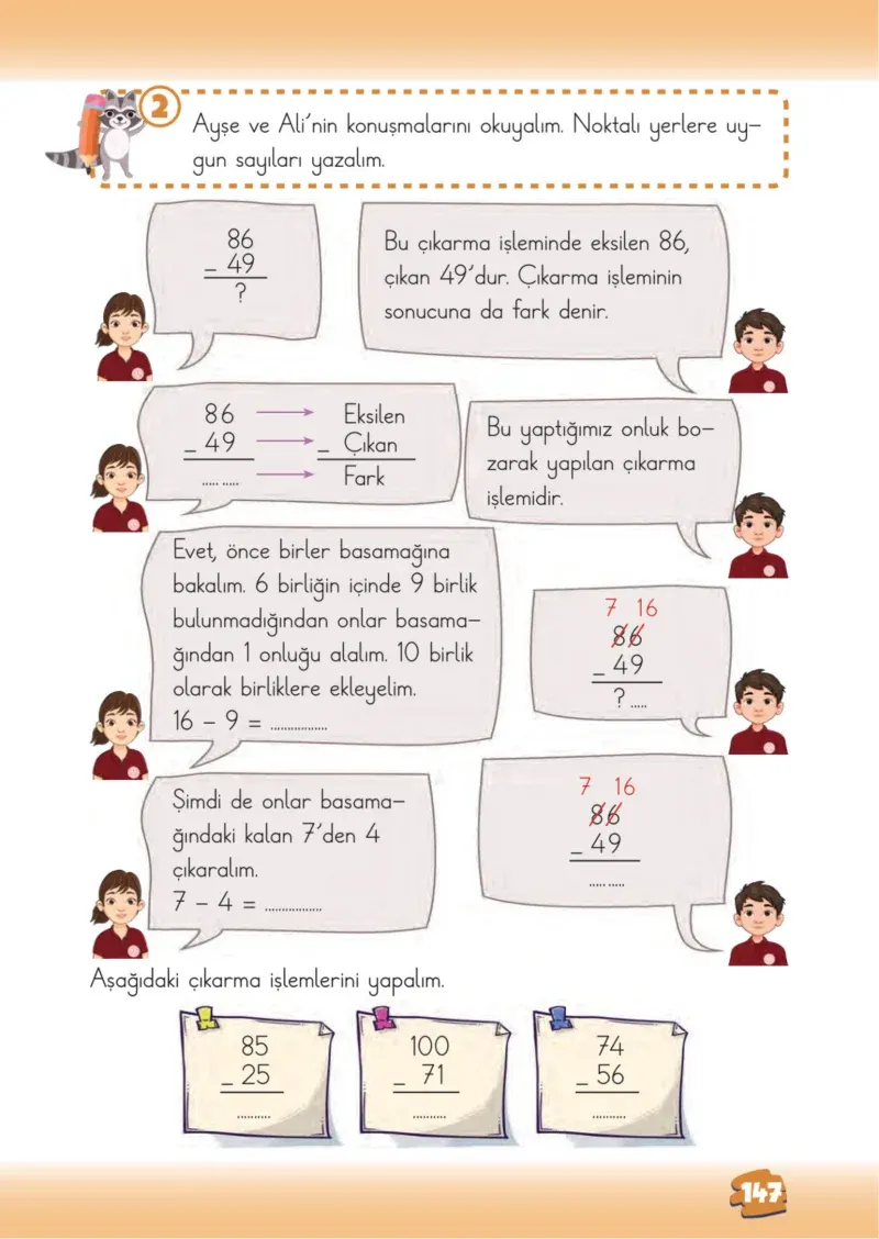 2. Sınıf Matematik Ders Kitabı Cevapları Meb Yayınları 1.Kitap Sayfa 147