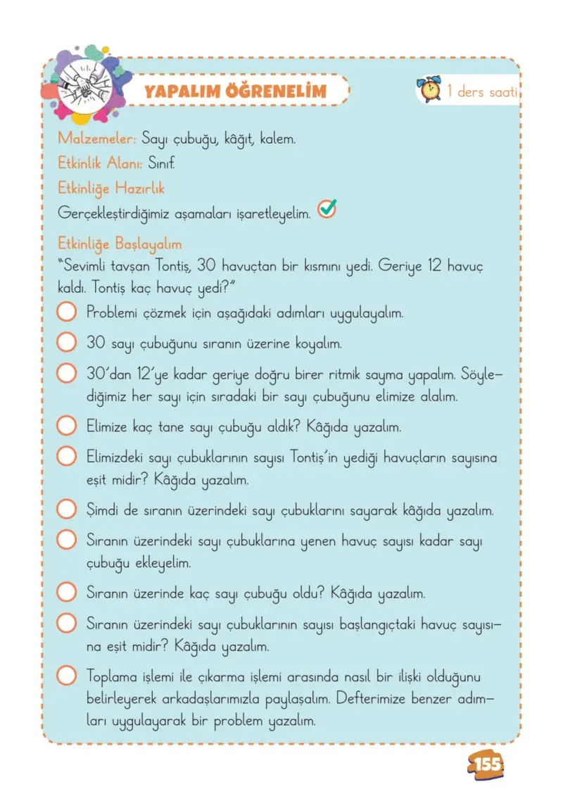 2. Sınıf Matematik Ders Kitabı Cevapları Meb Yayınları 1.Kitap Sayfa 155