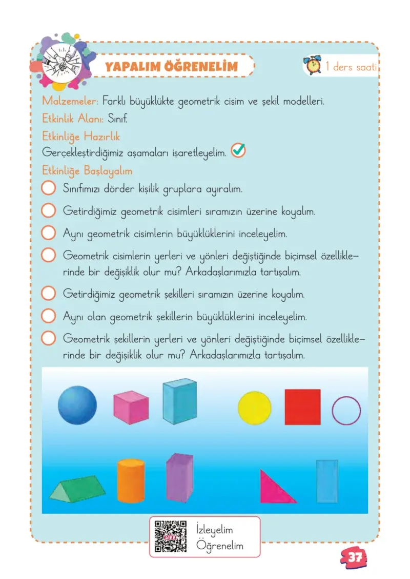 2. Sınıf Matematik Ders Kitabı Cevapları Meb Yayınları 1.Kitap Sayfa 37