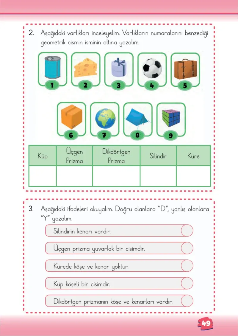 2. Sınıf Matematik Ders Kitabı Cevapları Meb Yayınları 1.Kitap Sayfa 49