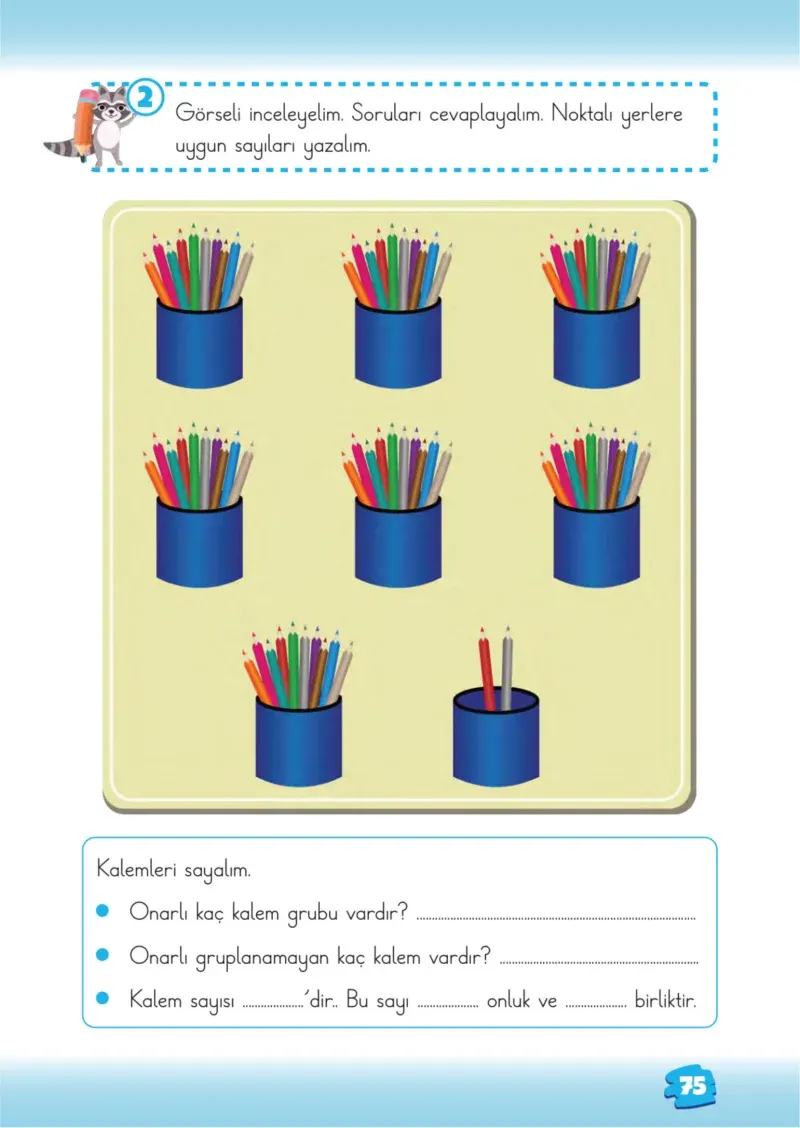 2. Sınıf Matematik Ders Kitabı Cevapları Meb Yayınları 1.Kitap Sayfa 75