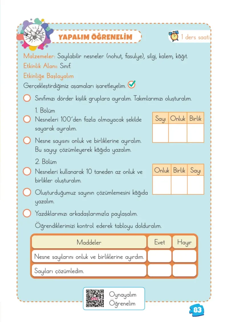 2. Sınıf Matematik Ders Kitabı Cevapları Meb Yayınları 1.Kitap Sayfa 83