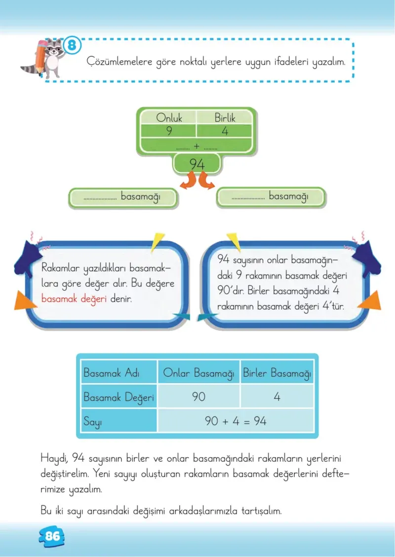 2. Sınıf Matematik Ders Kitabı Cevapları Meb Yayınları 1.Kitap Sayfa 86