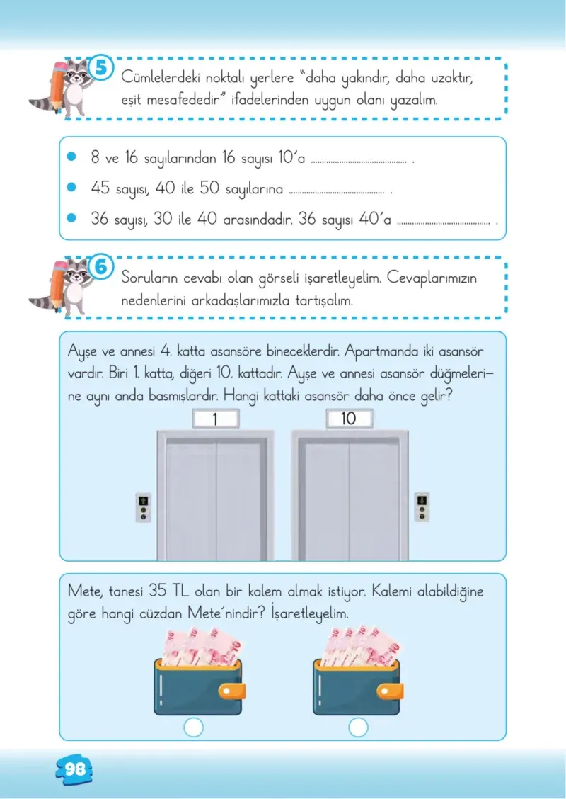 2. Sınıf Matematik Ders Kitabı Cevapları Meb Yayınları 1.Kitap Sayfa 98