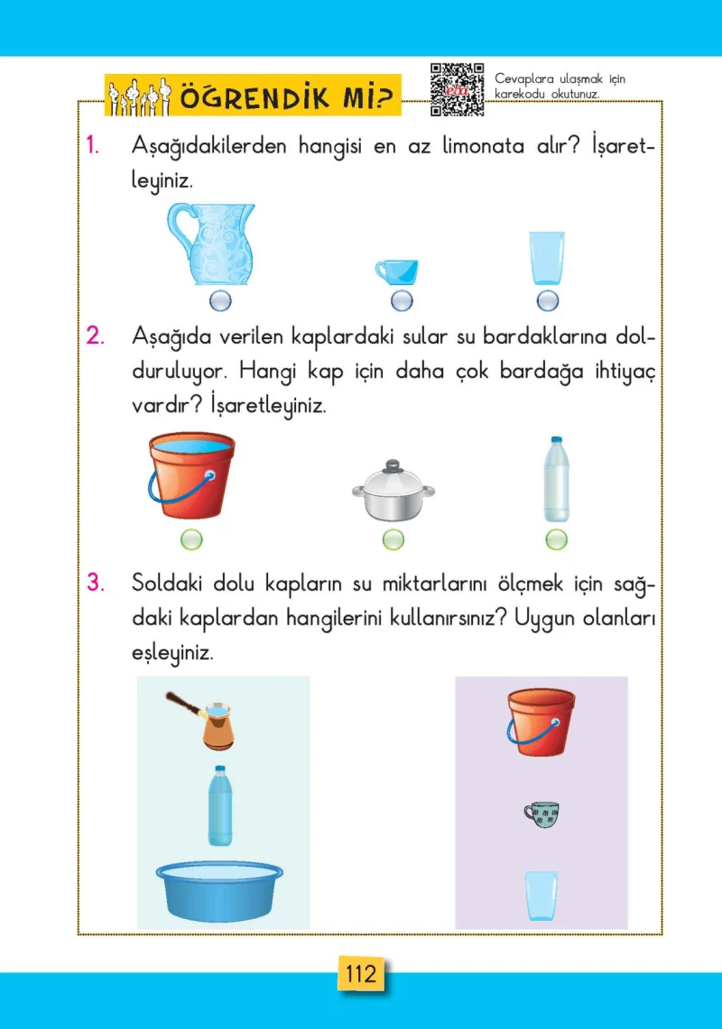 2. Sınıf Matematik Ders Kitabı Cevapları MHG Yayınları Sayfa 112