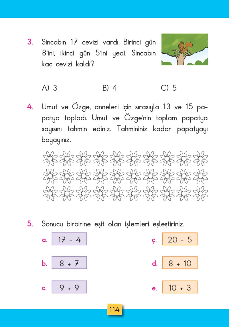 2. Sınıf Matematik Ders Kitabı Cevapları MHG Yayınları Sayfa 114