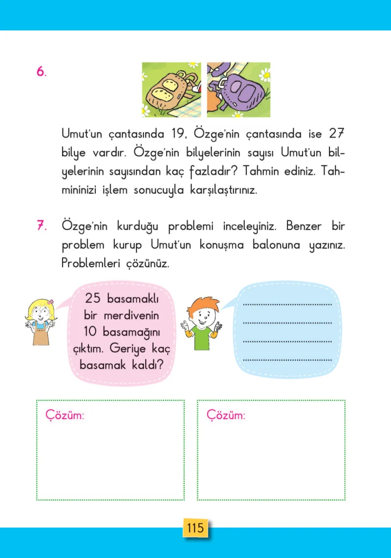 2. Sınıf Matematik Ders Kitabı Cevapları MHG Yayınları Sayfa 115