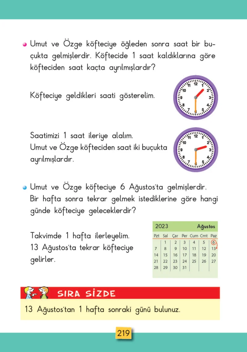 2. Sınıf Matematik Ders Kitabı Cevapları MHG Yayınları Sayfa 219