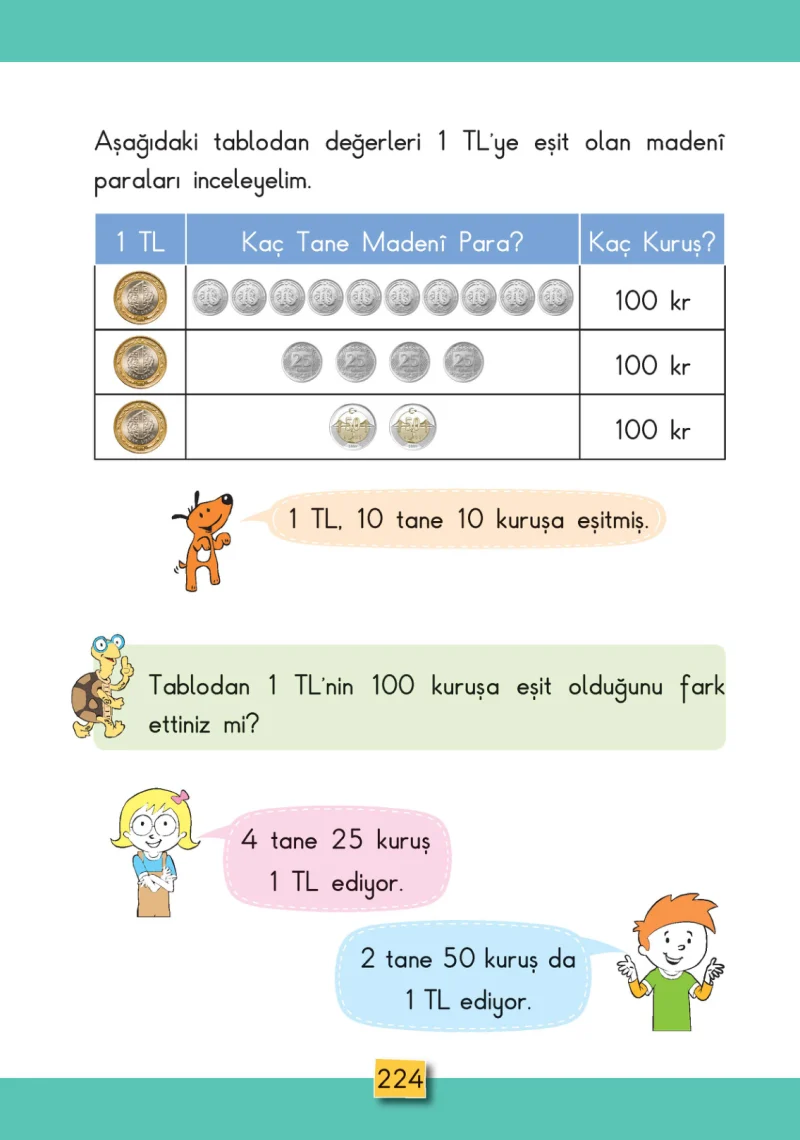 2. Sınıf Matematik Ders Kitabı Cevapları MHG Yayınları Sayfa 224