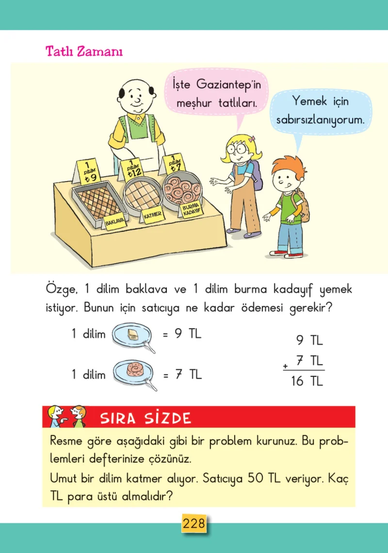 2. Sınıf Matematik Ders Kitabı Cevapları MHG Yayınları Sayfa 228