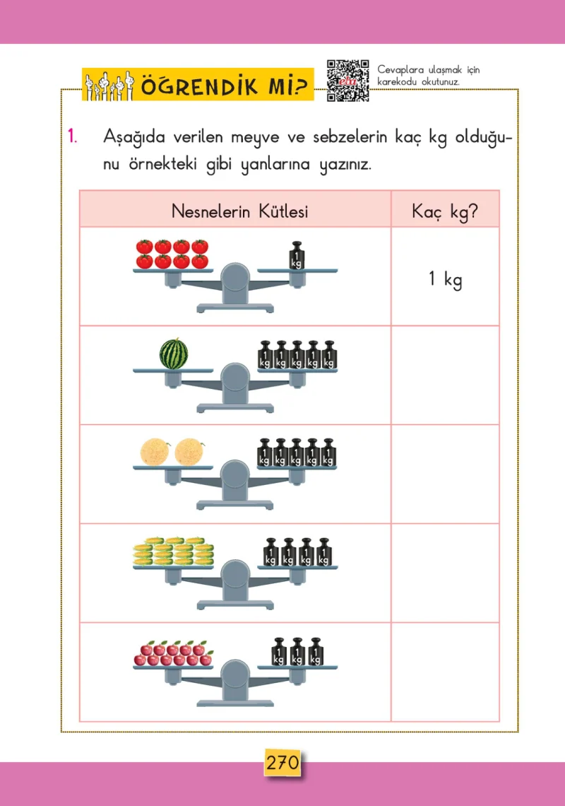 2. Sınıf Matematik Ders Kitabı Cevapları MHG Yayınları Sayfa 270
