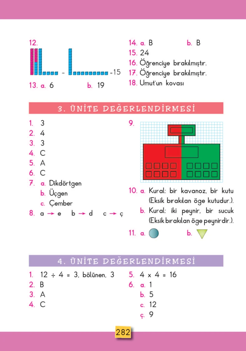2. Sınıf Matematik Ders Kitabı Cevapları MHG Yayınları Sayfa 282
