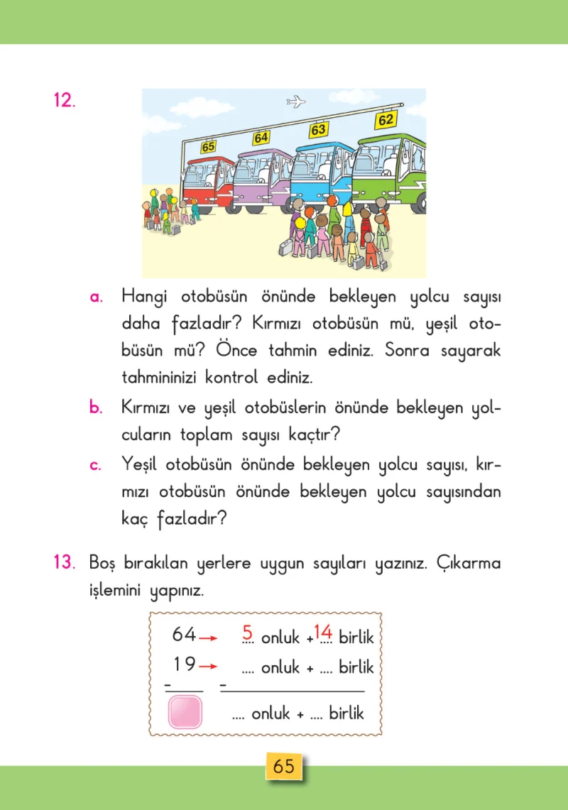 2. Sınıf Matematik Ders Kitabı Cevapları MHG Yayınları Sayfa 65
