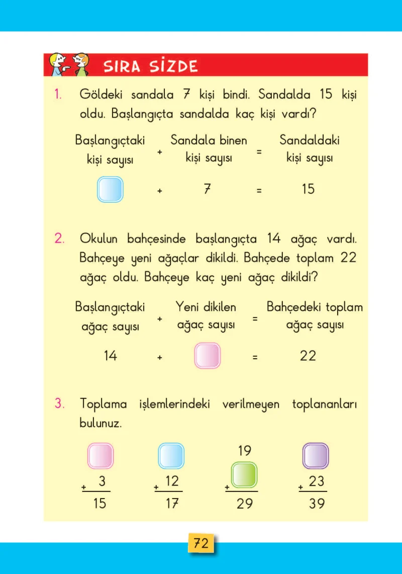 2. Sınıf Matematik Ders Kitabı Cevapları MHG Yayınları Sayfa 72