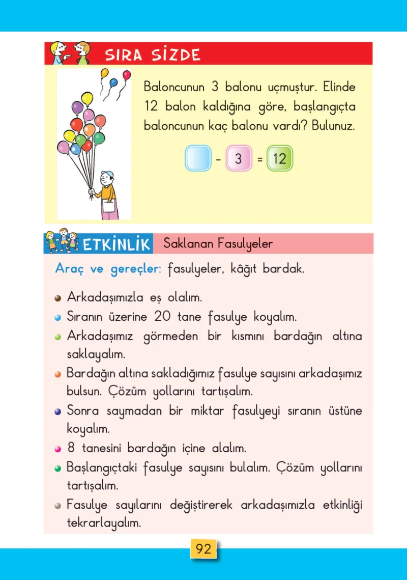 2. Sınıf Matematik Ders Kitabı Cevapları MHG Yayınları Sayfa 92