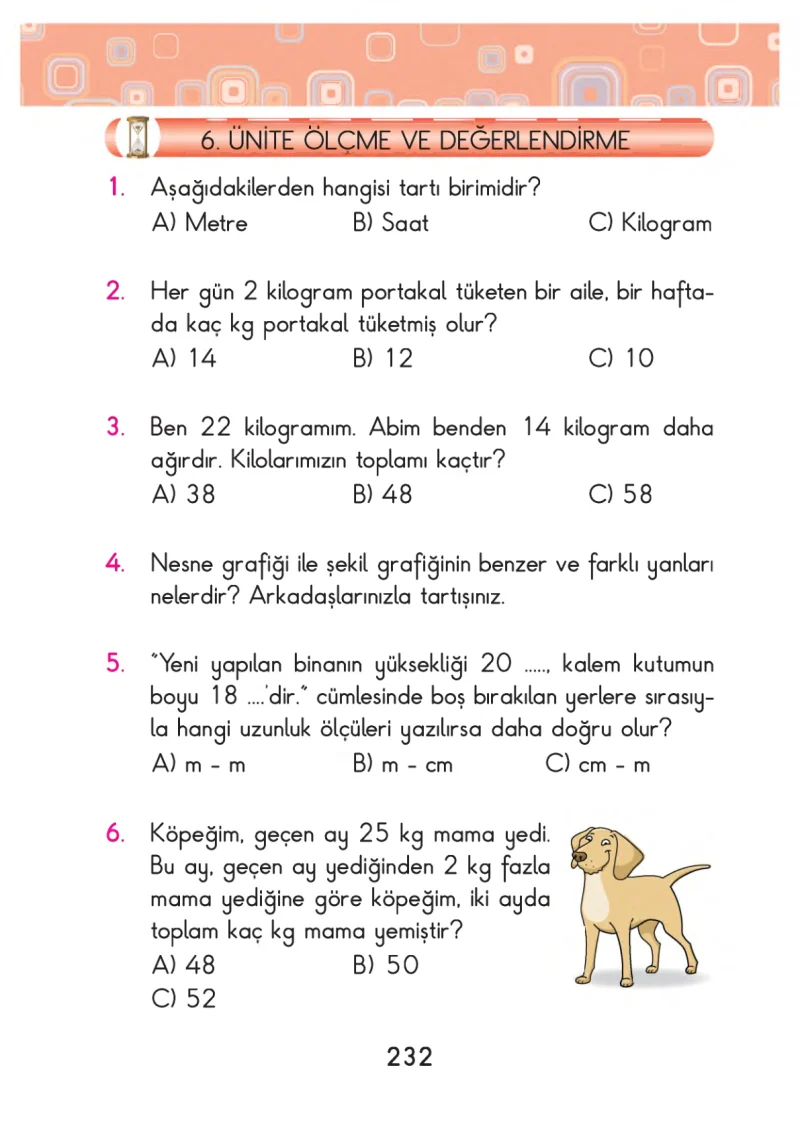 2. Sınıf Matematik Ders Kitabı Cevapları Pasifik Yayınları Sayfa 232