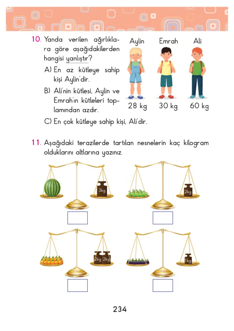 2. Sınıf Matematik Ders Kitabı Cevapları Pasifik Yayınları Sayfa 234