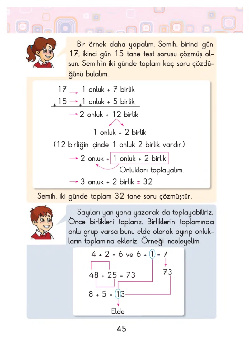 2. Sınıf Matematik Ders Kitabı Cevapları Pasifik Yayınları Sayfa 45