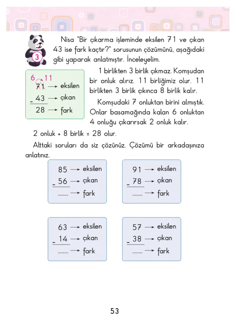 2. Sınıf Matematik Ders Kitabı Cevapları Pasifik Yayınları Sayfa 53