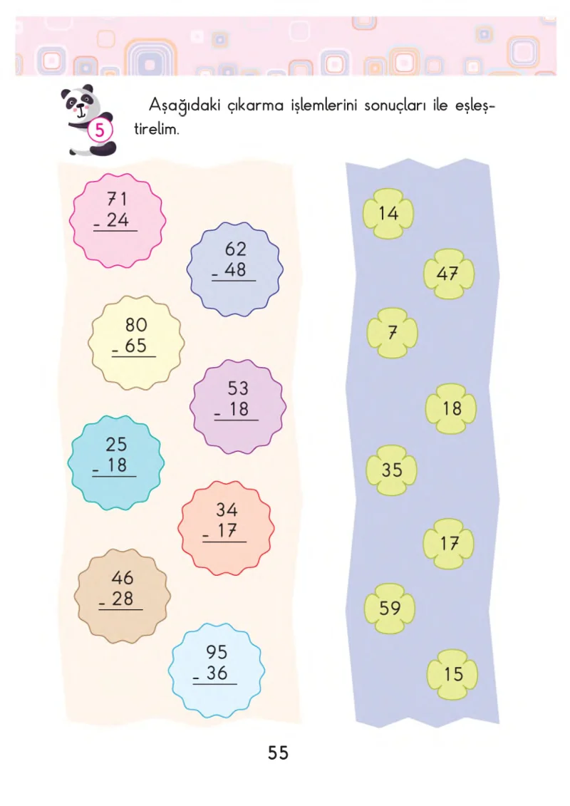 2. Sınıf Matematik Ders Kitabı Cevapları Pasifik Yayınları Sayfa 55