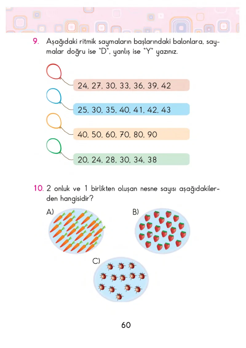 2. Sınıf Matematik Ders Kitabı Cevapları Pasifik Yayınları Sayfa 60