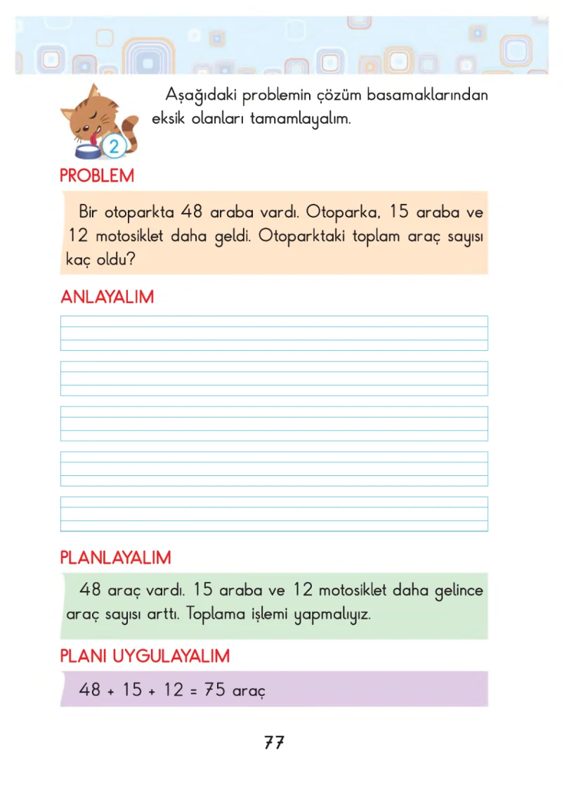 2. Sınıf Matematik Ders Kitabı Cevapları Pasifik Yayınları Sayfa 77