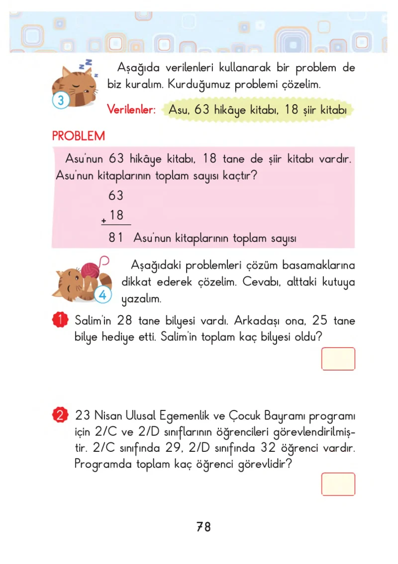 2. Sınıf Matematik Ders Kitabı Cevapları Pasifik Yayınları Sayfa 78