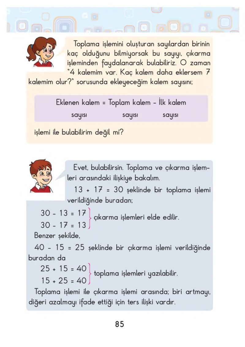 2. Sınıf Matematik Ders Kitabı Cevapları Pasifik Yayınları Sayfa 85