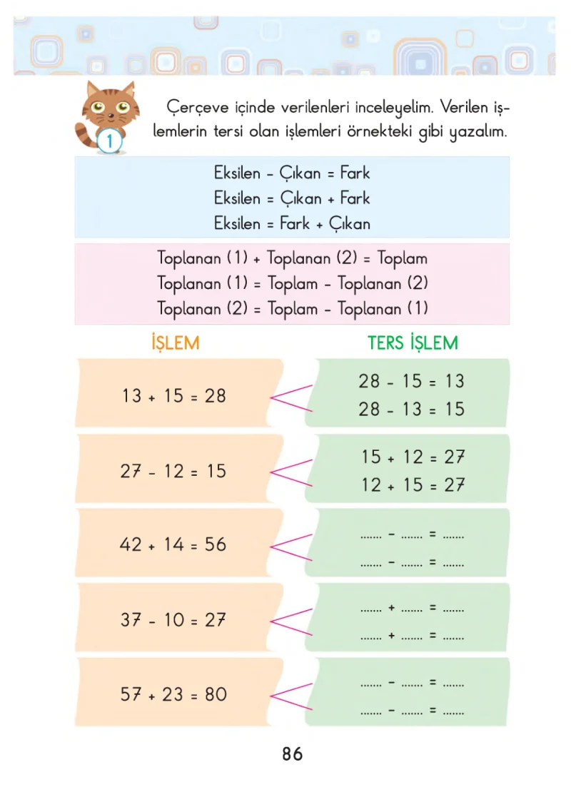 2. Sınıf Matematik Ders Kitabı Cevapları Pasifik Yayınları Sayfa 86
