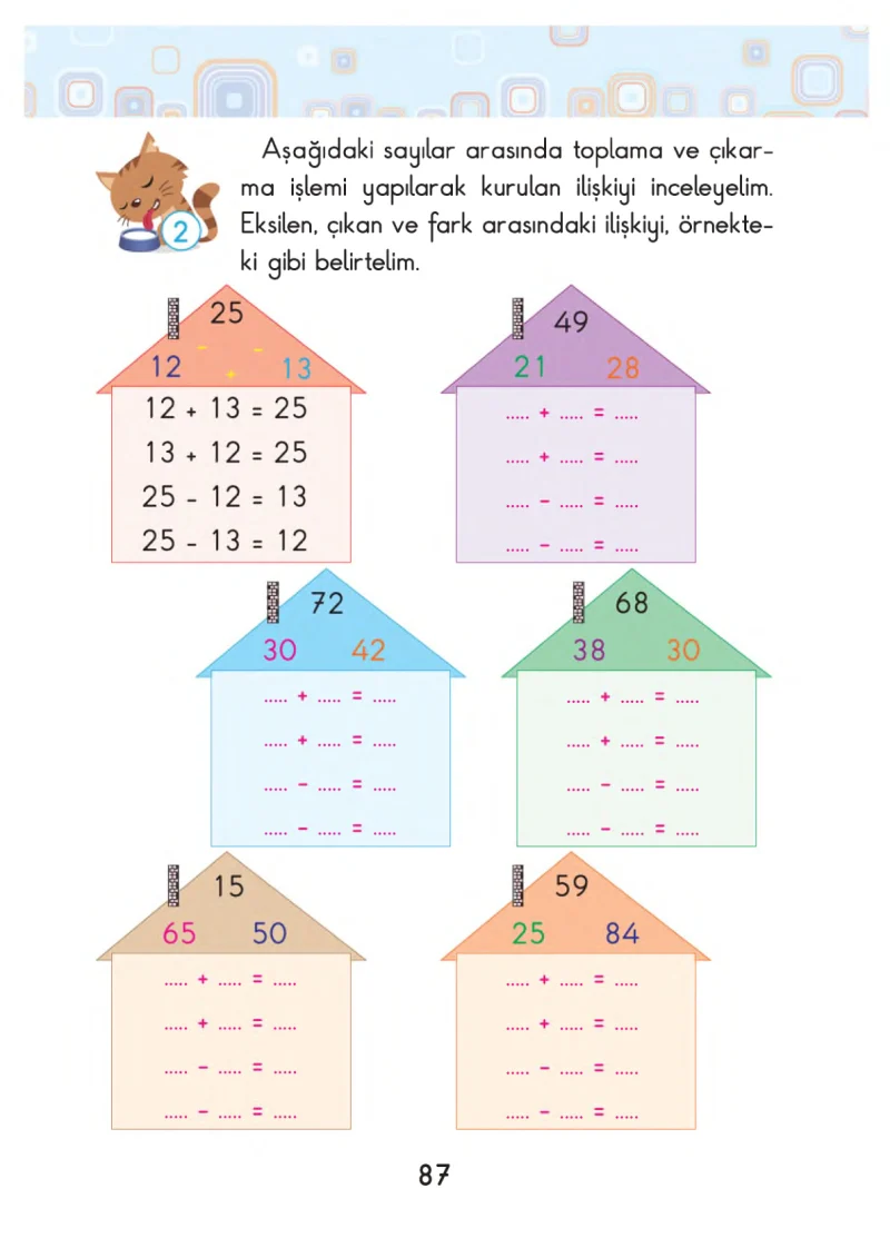 2. Sınıf Matematik Ders Kitabı Cevapları Pasifik Yayınları Sayfa 87