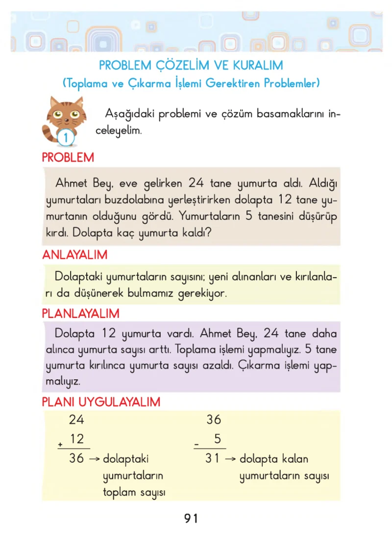2. Sınıf Matematik Ders Kitabı Cevapları Pasifik Yayınları Sayfa 91