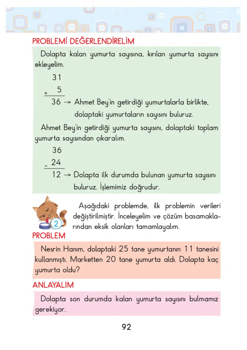 2. Sınıf Matematik Ders Kitabı Cevapları Pasifik Yayınları Sayfa 92