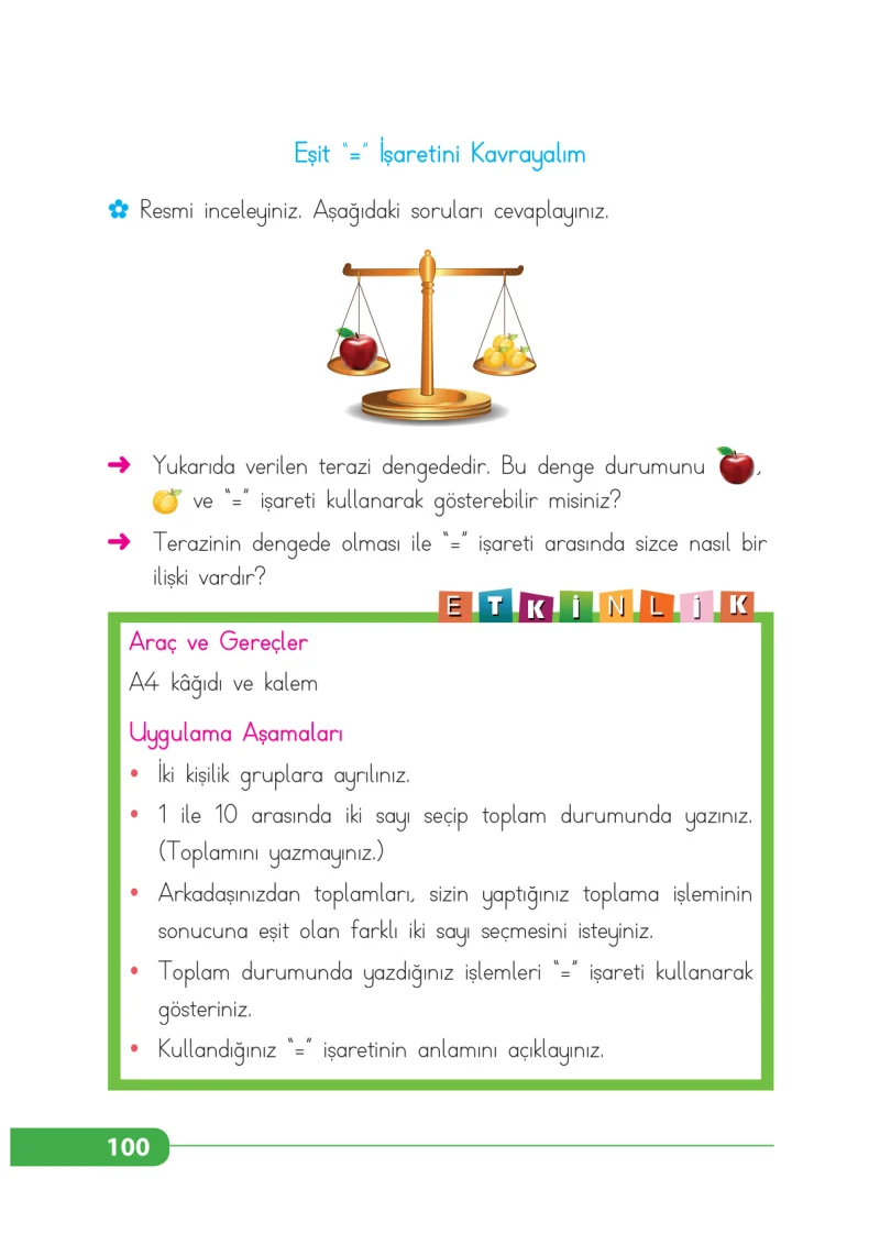 2. Sınıf Matematik Ders Kitabı Cevapları Tekno Artı Yayınları Sayfa 100