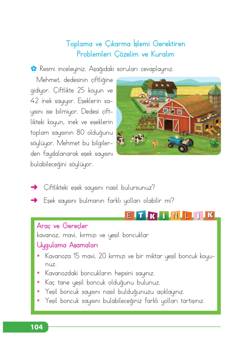2. Sınıf Matematik Ders Kitabı Cevapları Tekno Artı Yayınları Sayfa 104