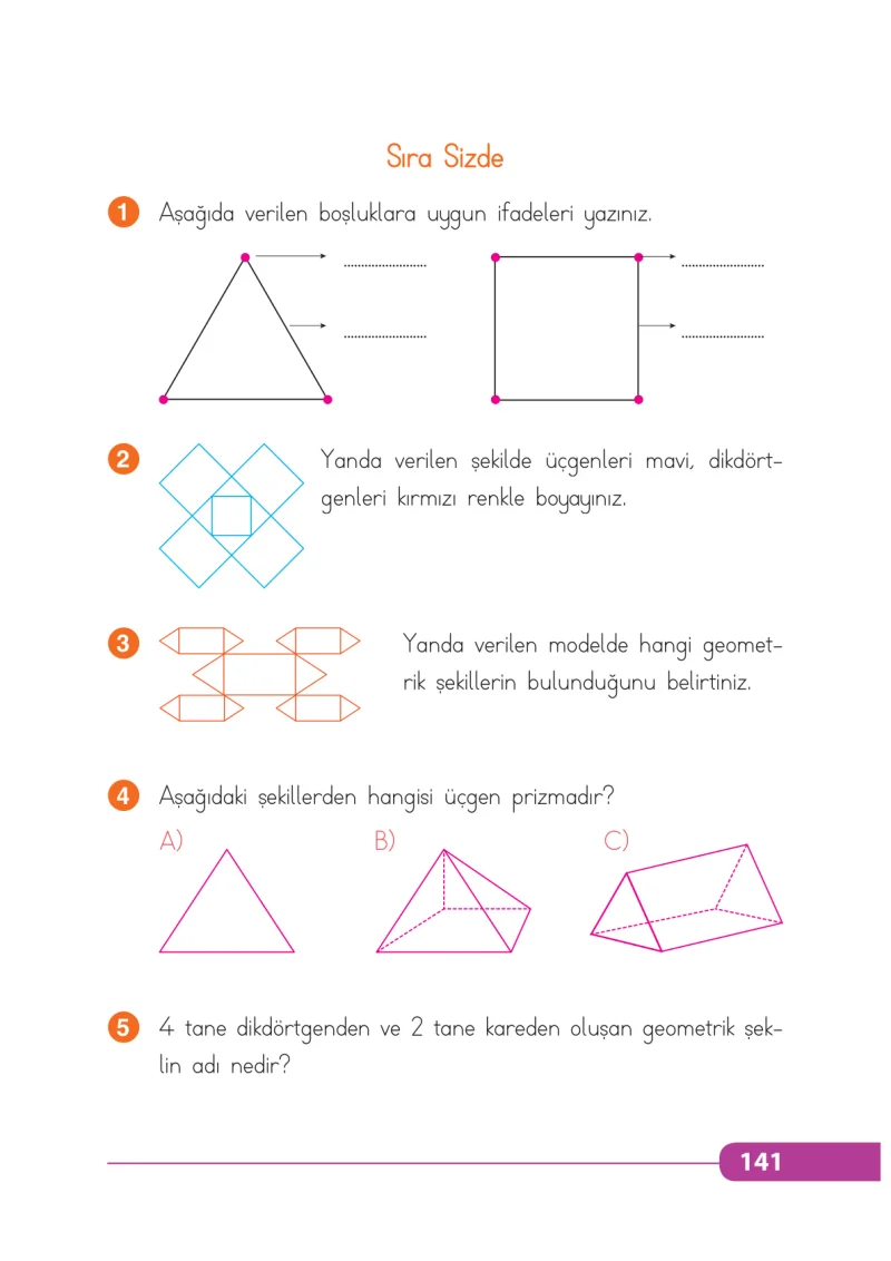 2. Sınıf Matematik Ders Kitabı Cevapları Tekno Artı Yayınları Sayfa 141