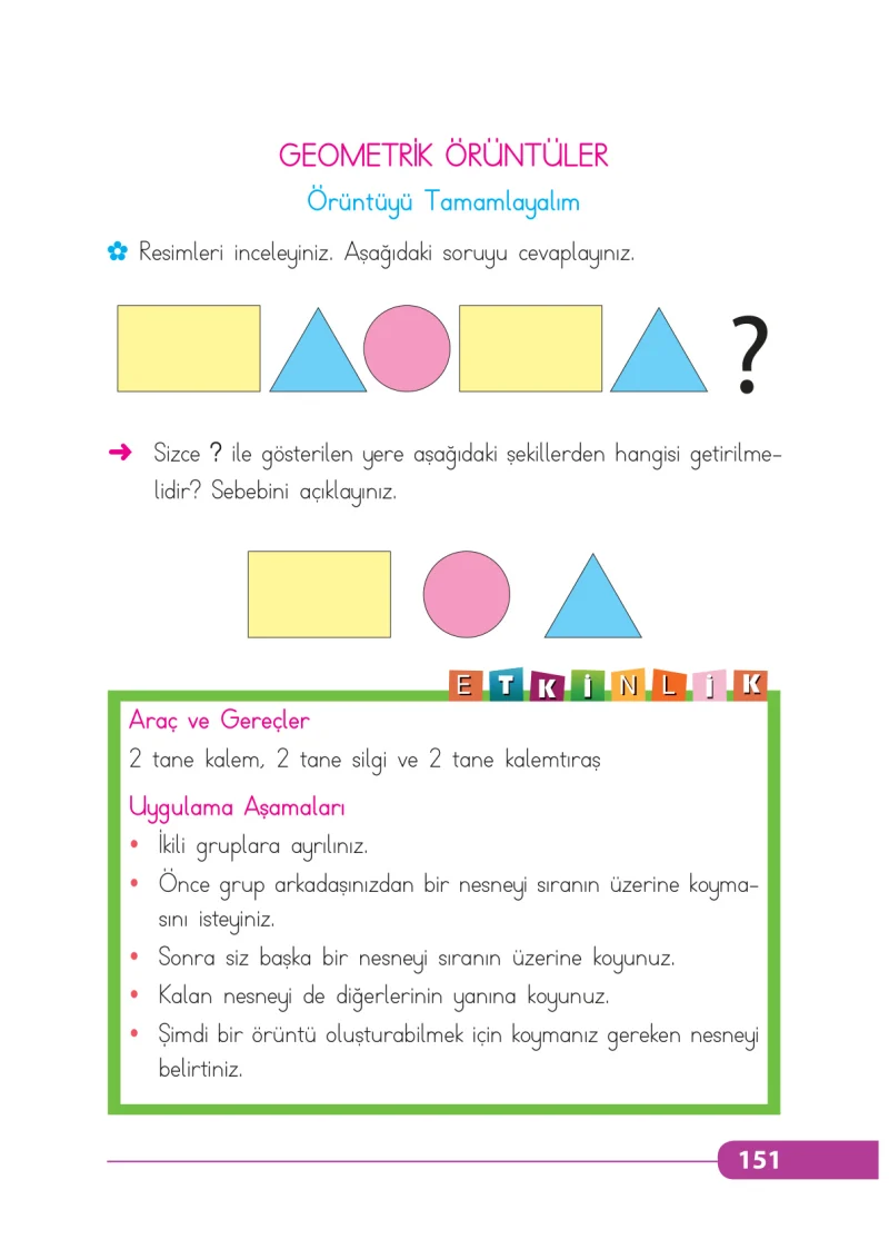 2. Sınıf Matematik Ders Kitabı Cevapları Tekno Artı Yayınları Sayfa 151