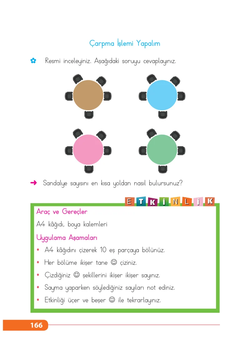 2. Sınıf Matematik Ders Kitabı Cevapları Tekno Artı Yayınları Sayfa 166