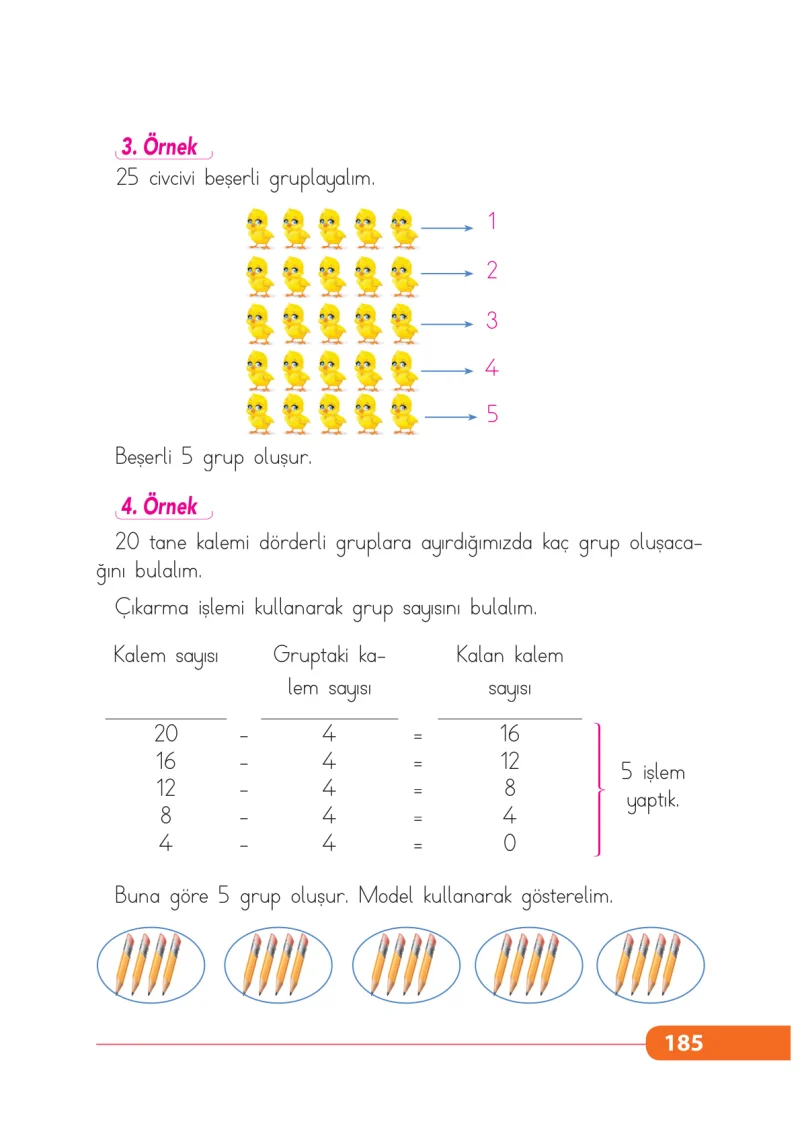 2. Sınıf Matematik Ders Kitabı Cevapları Tekno Artı Yayınları Sayfa 185