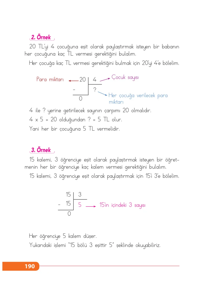 2. Sınıf Matematik Ders Kitabı Cevapları Tekno Artı Yayınları Sayfa 190