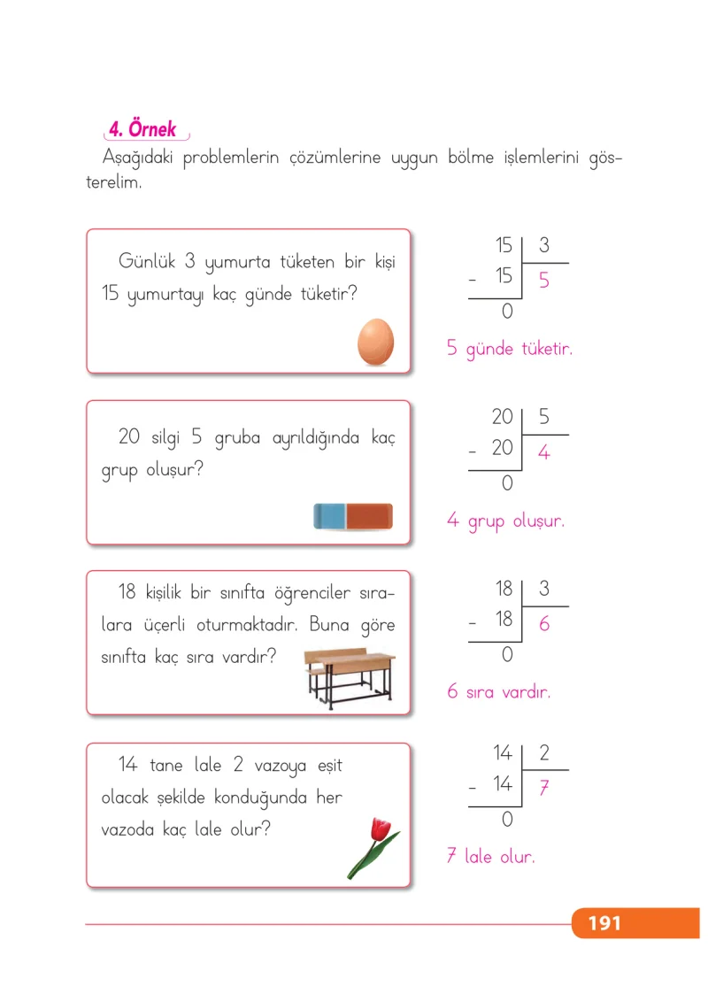 2. Sınıf Matematik Ders Kitabı Cevapları Tekno Artı Yayınları Sayfa 191