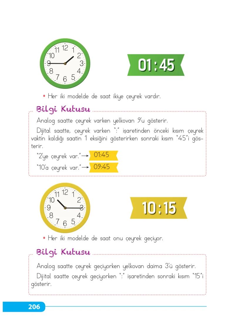 2. Sınıf Matematik Ders Kitabı Cevapları Tekno Artı Yayınları Sayfa 206