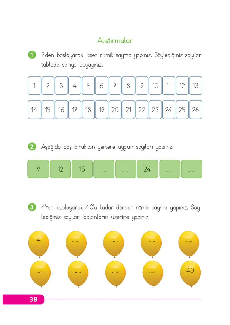 2. Sınıf Matematik Ders Kitabı Cevapları Tekno Artı Yayınları Sayfa 38